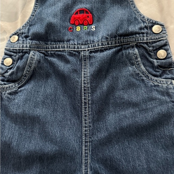 2001 Vintage Gymboree Kids Denim Overalls with Car Embroidery - Picture 4 of 6
